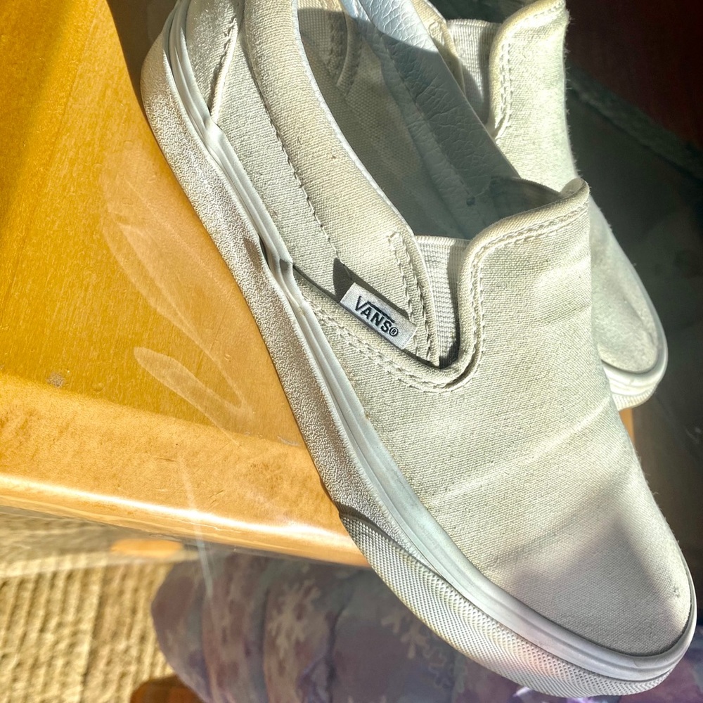 White Slip-on Vans